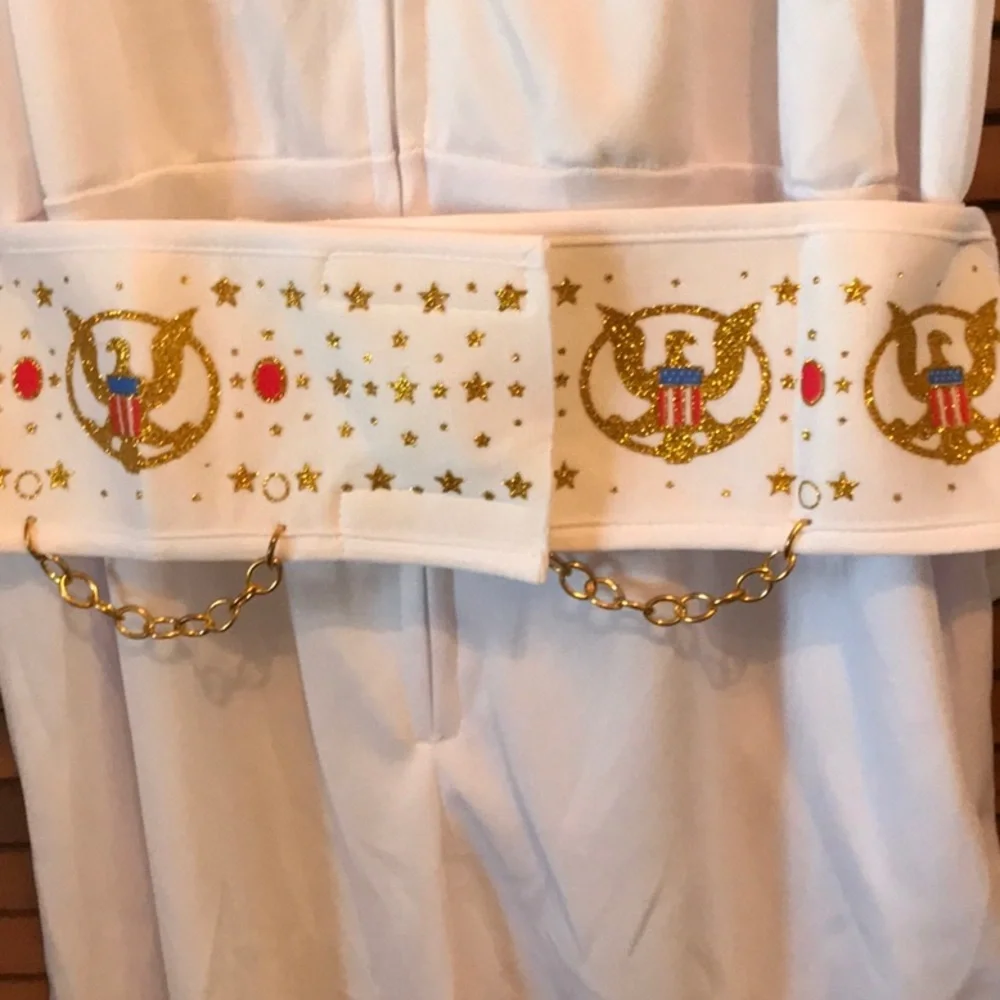 Rubies Elvis Presley costume jumpsuit scarf belt Size X-Large adult - Picture 10 of 16